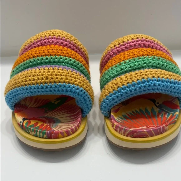 Farm Rio Colorful crochet slides size 7 - Picture 4 of 10